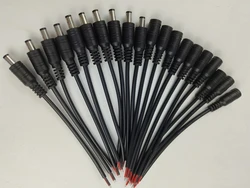 DC Male Female Power Plug Cable Wire Jack Adapter Connector (10  Pairs  black)