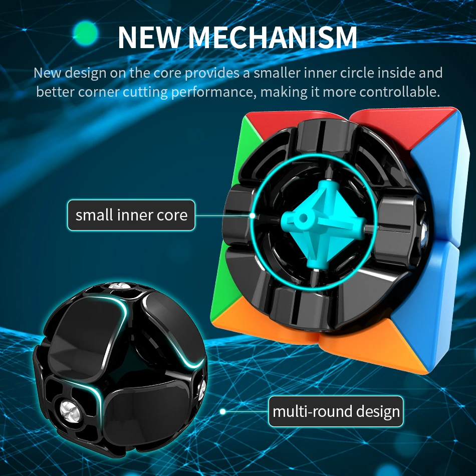 speed cube MoYu Meilong2 2x2x2 Magic Cube Meilong Stickerless Children Gift Adult Educational Professional Fidget Toys