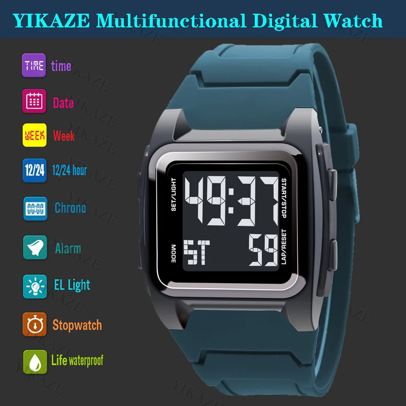Men's Digital Watches Waterproof Men Sports Watch Luminous Multifunction Clock Outdoor Running Student Kids Fitness Wristwatch 3