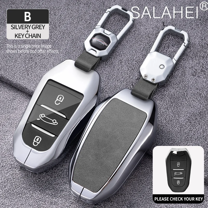 

Leather Car Remote Key Fob Case Cover Protector Shell For Peugeot 208 3008 308 508 408 2008 307 4008 5008 Keychain Accessories