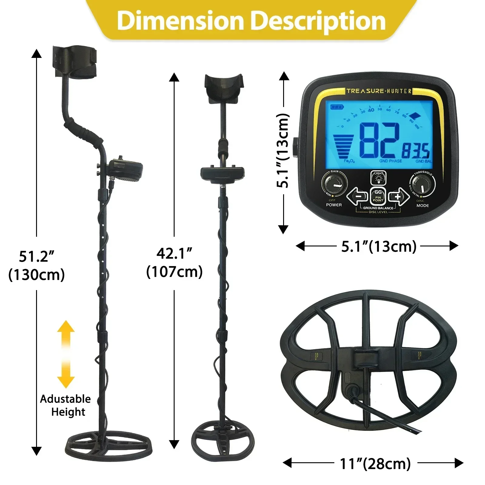 GX850 Metal Detector Underground LCD Professional Scanner Search Finder Gold Detector Treasure Hunter 11inch coil with battery 4