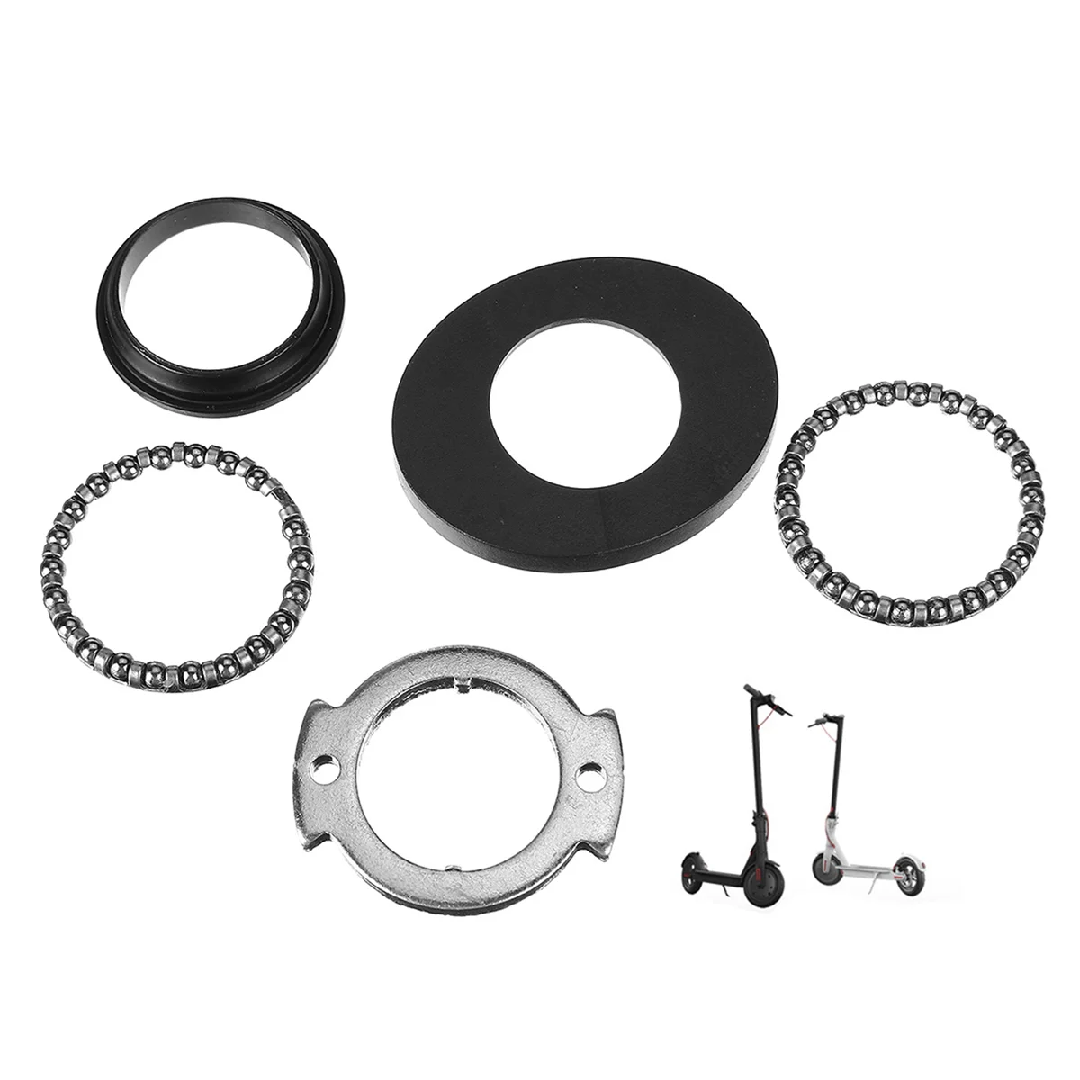 BAAU 5 Set Front Fork Bearing Bowl Rotating Parts Pole Rotation Kit for M365 M187 Scooter