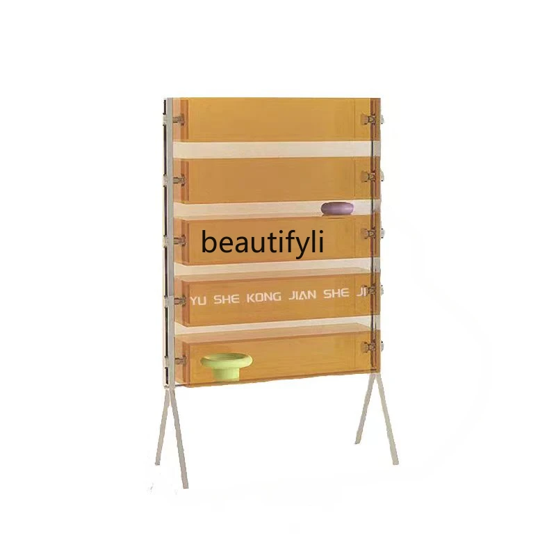 

Acrylic Storage Rack Household Living Room Creative Cup Storage Rack Multi-Layer Floor Book Magazine Display Shelf