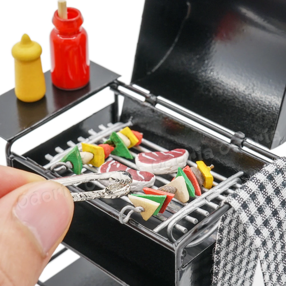 オドリア1/12ミニチュアBBQグリルドールハウス屋外アクセサリー | Odoria 1⁄12 ミニチュア バーベキューコンロ グリル BBQ