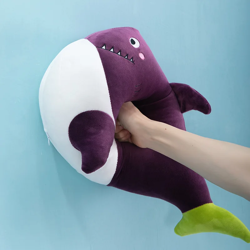 

40cm Creative Funny Purple Shark Plush Doll Pillow Cartoon Cute Soft Stuffed Plush Toys Home Decor Cushion Kids Christmas Gift