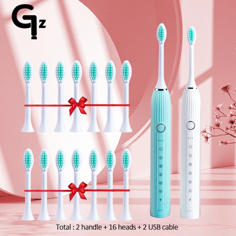 thumbnail image 1 of Cepillo de dientes sónico GeZhou N105 Cepillo de dientes eléctrico automático para adultos y niños Recargable Con 8 cabezales de repuesto Cepillo de dientes IPX7, 1 of 5