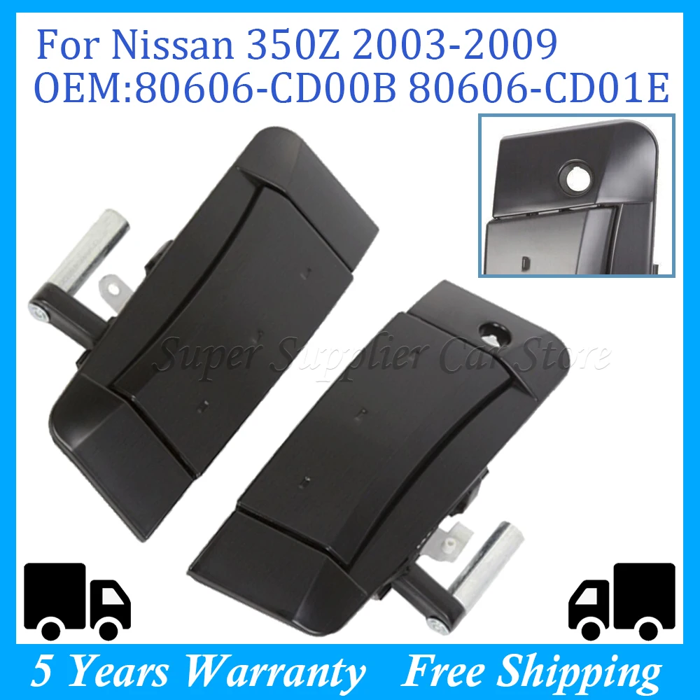 

Наружные дверные ручки для Nissan 350Z 2003-2009, черные, серебристые, левые, правые, 80606-CD00B 80606-CD01E