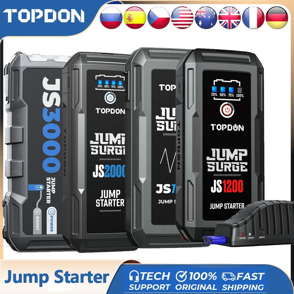 Démarreur de batterie Topdon JS3000/JS2000Pro 3000A/2500A/1500A/1200A, batterie externe 12V, dispositif de démarrage de voiture pour booster TOPDON JS 3000 1