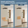 Teak Wood Wall Mounted Folding Shower Seat Non-Slip Moisture-Proof Compact Design 440lbs Capacity Ideal Bathroom Hotel Nursing 6