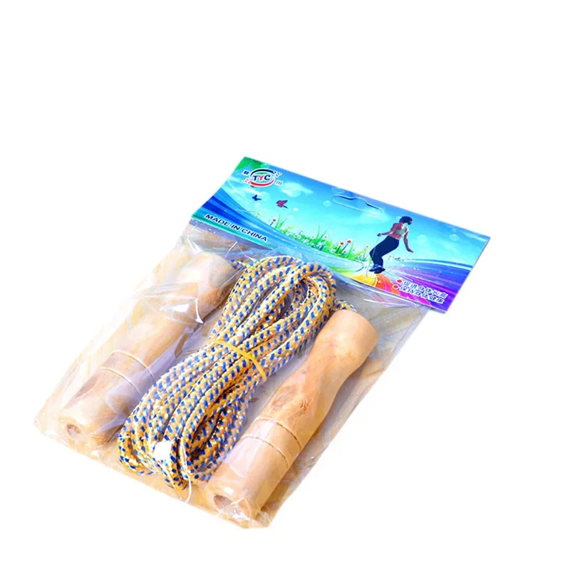 Adult Competition Grade Wooden Handle Jump Rope Cotton Cable Exercise Fitness Jump Rope For Children Sports jump rope