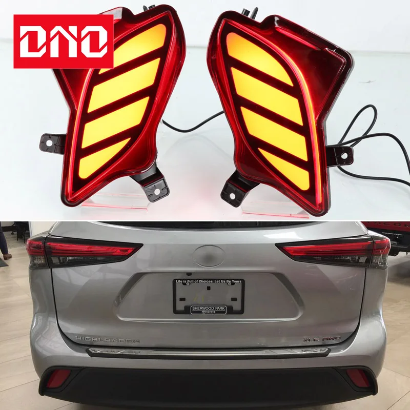 

Car LED Rear Bumper Lamps For Toyota Highlander 2020 Brake Light Turn Signal Backup Reflector Lamp Taillights Car Fog lamp