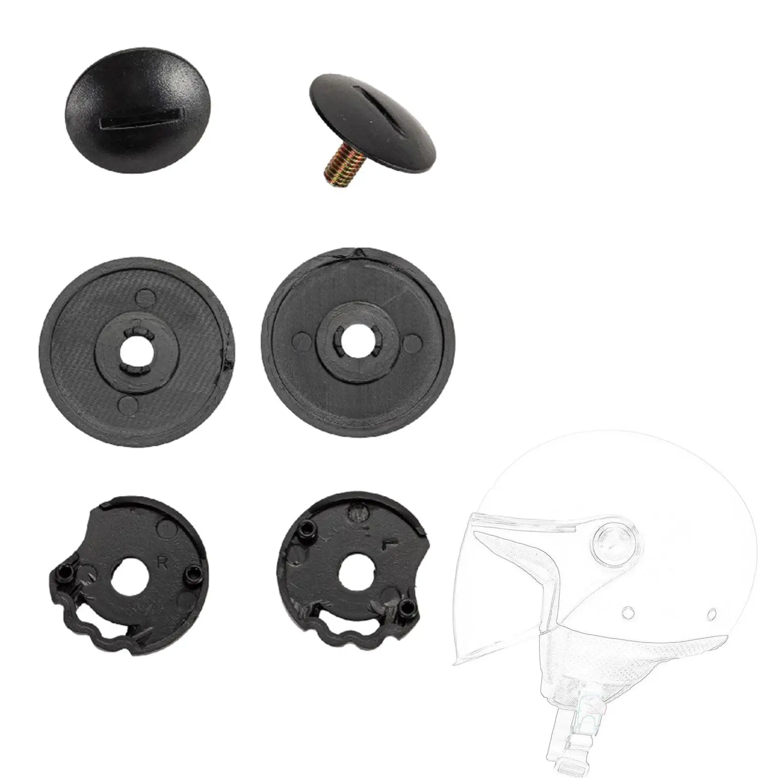 

Helmet Lens Base Parts Set Black Replace Practical Helmet Lens Lock Parts Visor Base Fittings for Axxis Square Half Helmet