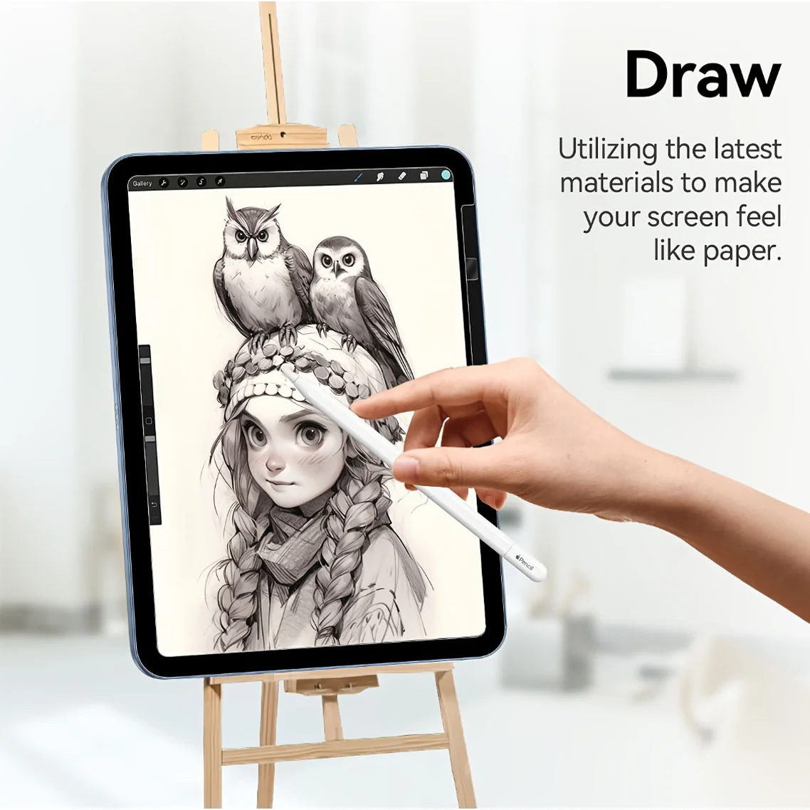 2-Pack Frosted Flat Protective Film for Smooth Writing and Painting