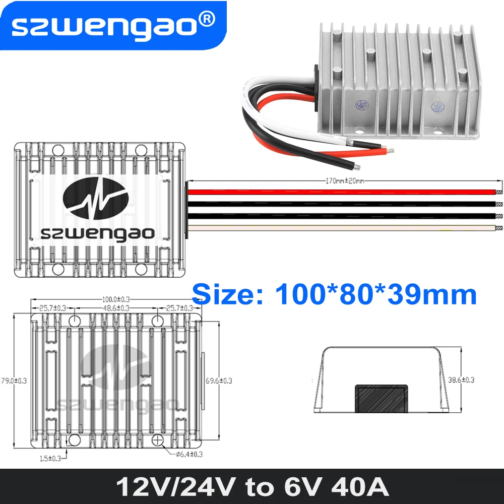 12 Volt-Stabilisator, DC/DC Wandler, 6 V-36 V zu 12 Volt