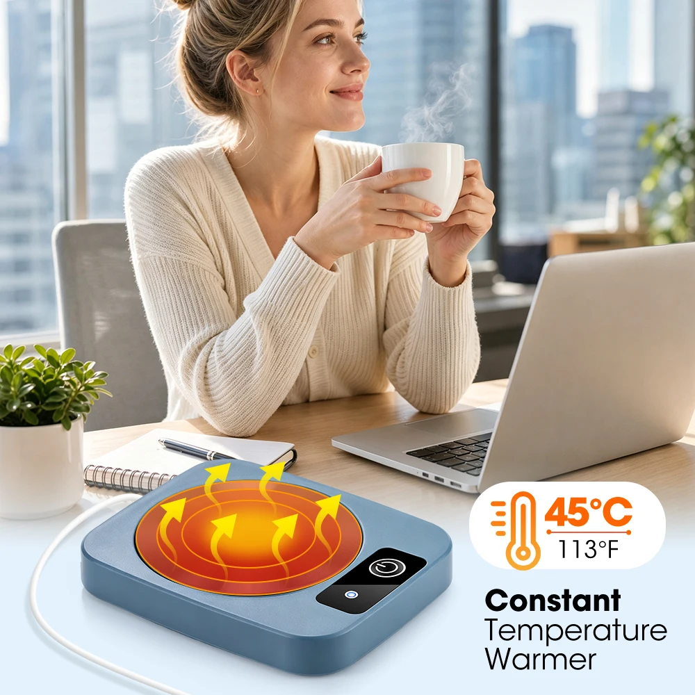 Premium Electric Mug Warmer - Heated Beverage Mat with Constant Temperature Control