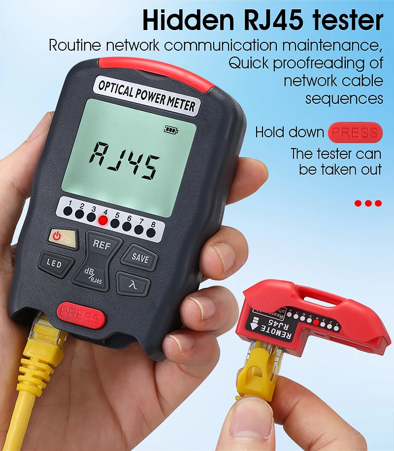 AUA-D7/D5/DC7/DC5 Handheld Mini Optical Power Meter OPM Optical fiber tester wit