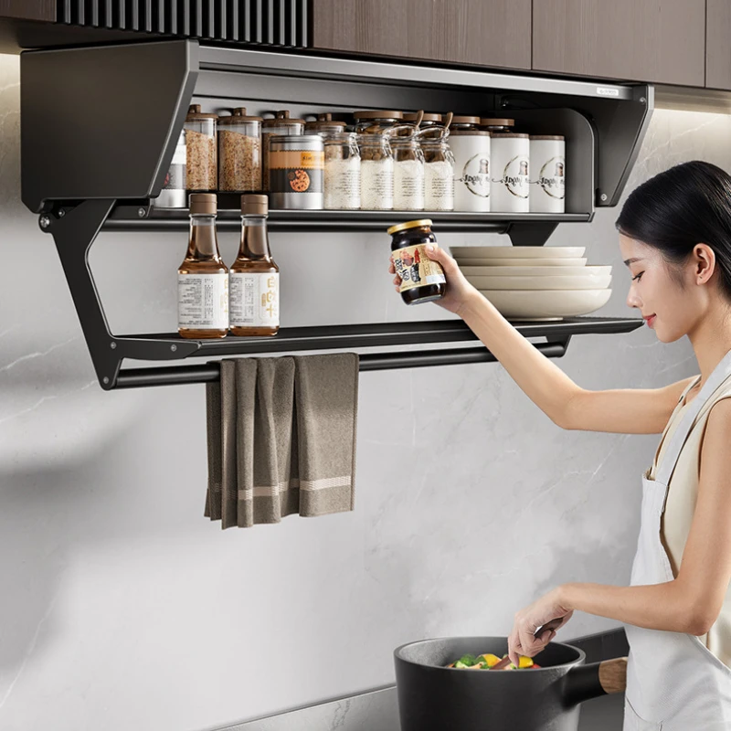Extendable Kitchen Shelf 2 Tier Adjustable Cabinet Shelf Wall Mounted Spice Rack for Home Bar Seasoning Rack for Closet Storage 3