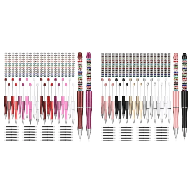 

300 шт. DIY шариковая ручка из бисера, набор термопереносных ручек включает в себя бусины со стразами и стержни для ручек для