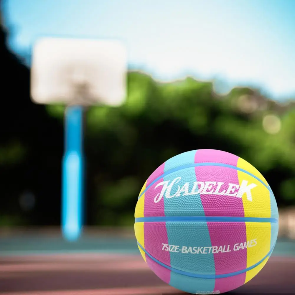 

Kids Basketball Sturdy Rainbow Mini Size 7 Basketball Ball Exquisite Texture Training Basketball