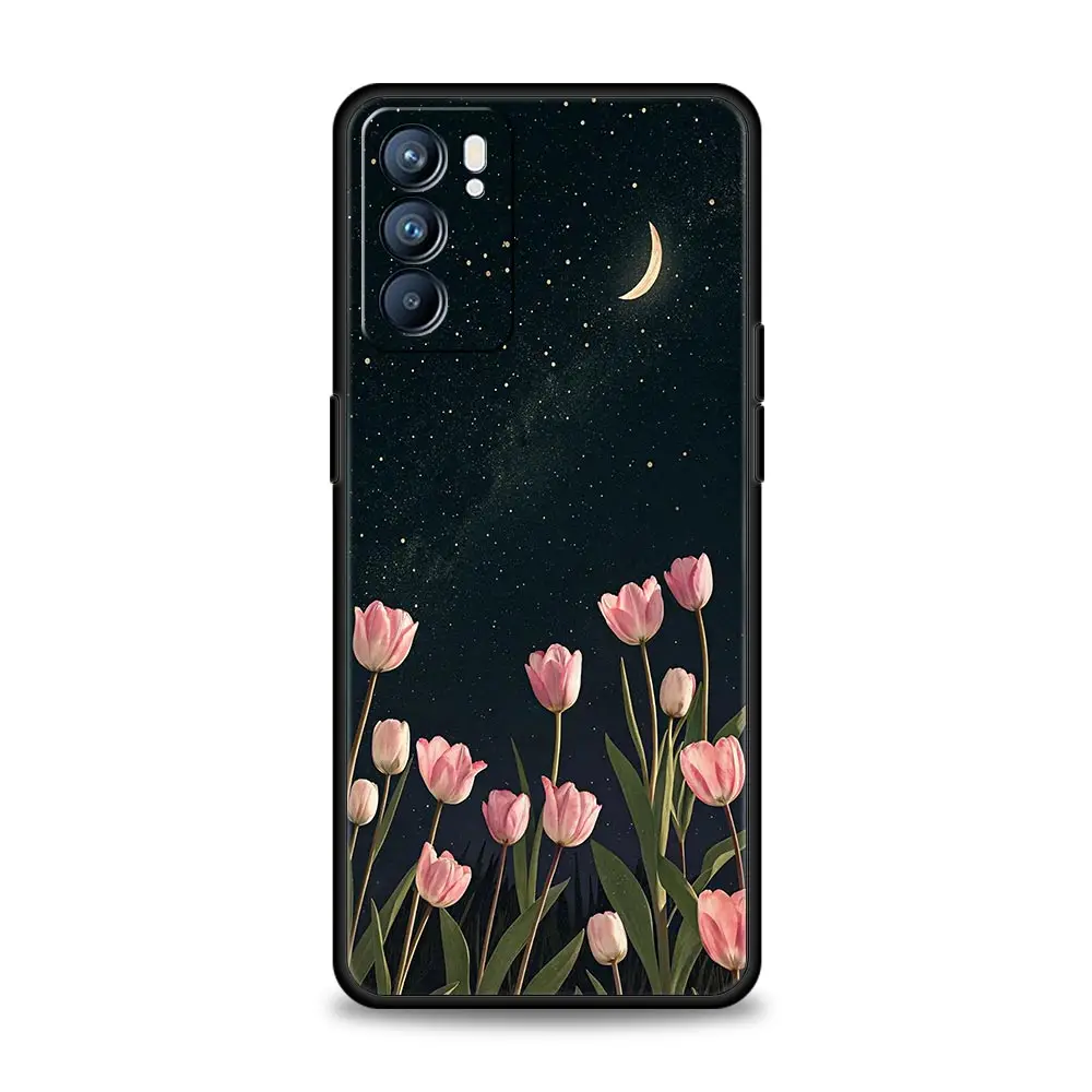 Pink Tulip Flower Love Heart Design Phone Case Cover