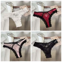 Culotte Patchwork en Maille Respirante avec Nministériels d Papillon Floral, String à Volants en Dentelle, Culotte Transparente, Taille Basse Ajourée pour Dame 5