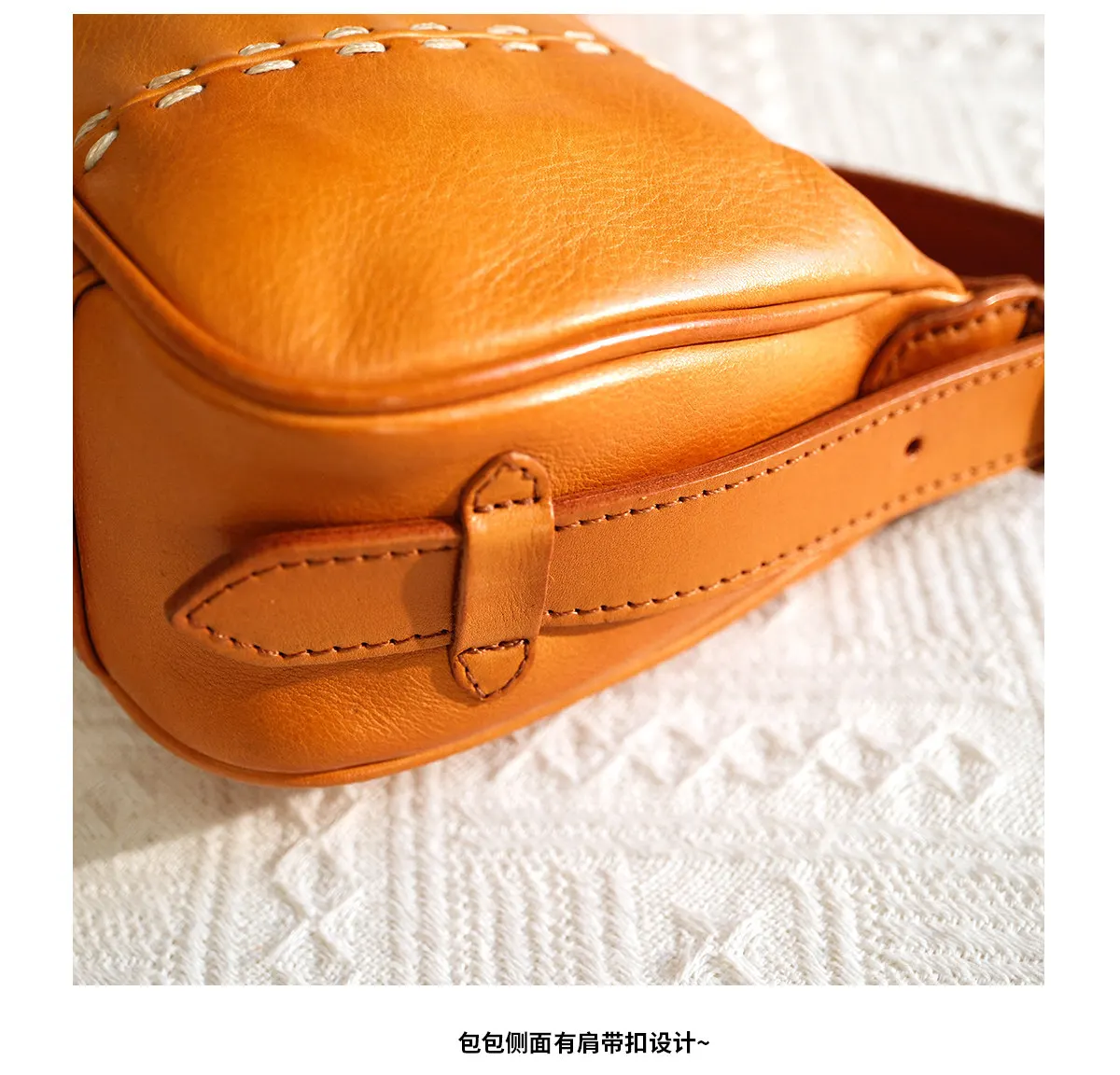 Organizer Vintage Luxus Echtleder Crossbody-Tasche für Damen, Modische Designer Handgefertigte Schultertasche aus Rindsleder – Detail 14