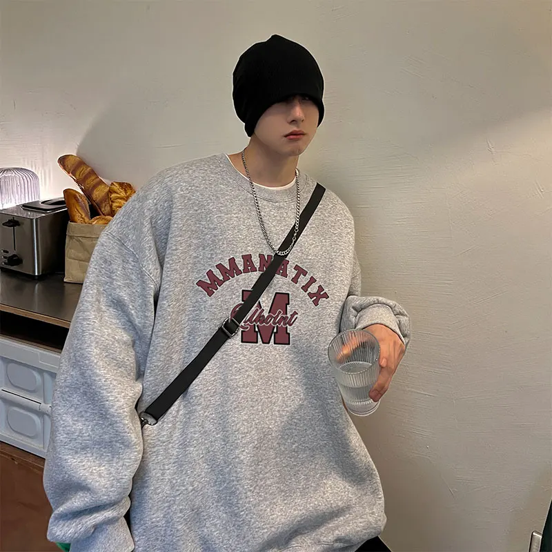 

LAPPSTER-Youth M Print Grey Japanese Style Y2k Graphic Hoodies 2023 Pullover Sweatshirts Oversize Vintage Korean Fashions Hoodie