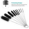10Pcs/Set Multipurpose Brush Set - Soft Nylon Bristles, Stainless-Steel Handles, Ideal for Home and Aquarium Cleaning 3