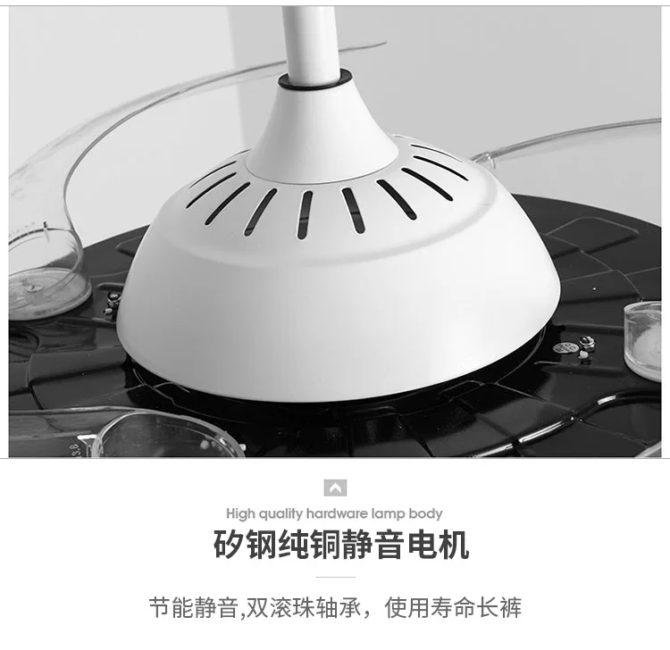 Ceiling lamp with fan remote control wall control Dining living room simple fan chandelier bedroom light led modern ceiling fans