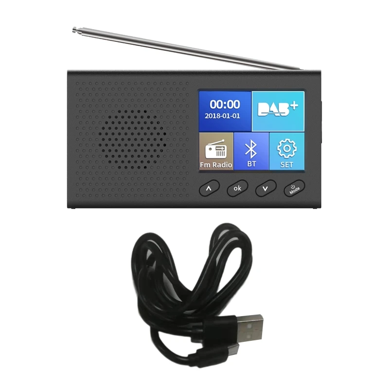Receptor Dab Portátil Rádio fm Compatível com Bluetooth 4.2 Leitor de Música 35 mm