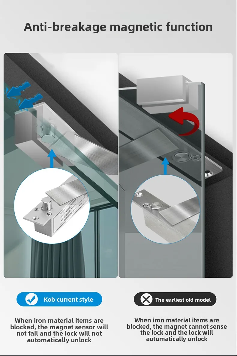 access control electric lock, narrow edge concealed access control lock, embedde