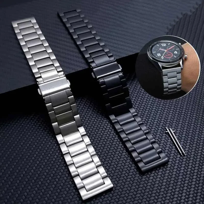 Premium Stainless Steel Watch Band - Elegant Metal Bracelet Strap, 20mm/22mm