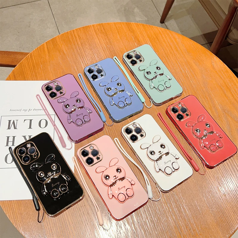Rabbit Stand Holder Rope Case For MOTOROLA MOTO EDGE 30 20 G31 G73 G53 G23 G13 G82 5G G72 G62 60 G52 G42 G32 G22 E7 G8_voghion.com
