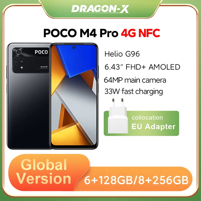 Poco-M4 Pro 4G versión Global, 6GB, 128GB/ 8GB, 256GB, NFC, G96 MTK, ocho  núcleos, 90Hz, 6,43 pulgadas, 33W Pro, 5000mAh