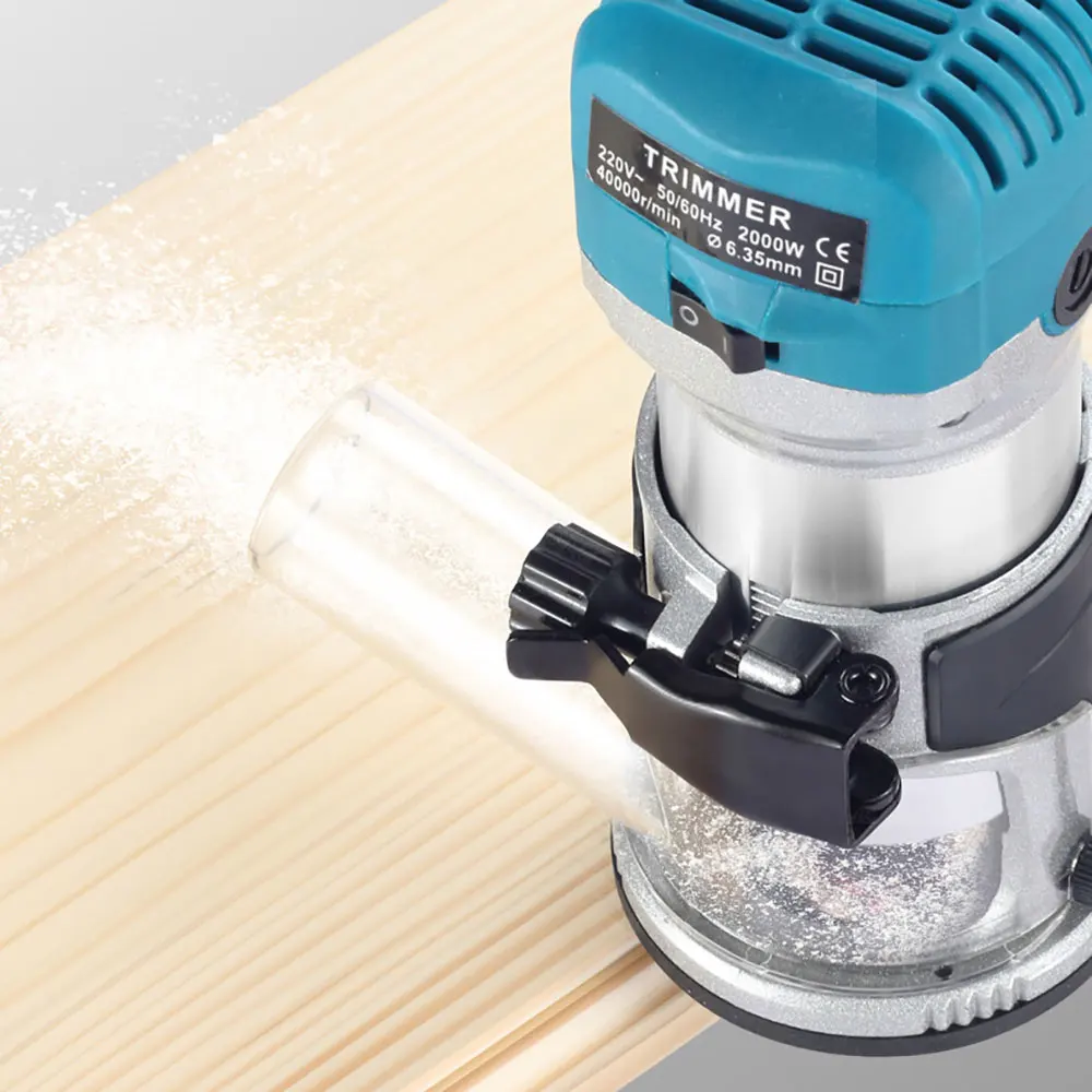 220V 2000W Electric Trimmer router 6.35mm & 8mm Woodworking Wood Milling Engraving Slotting Trimming Machine Hand Carving Router 2