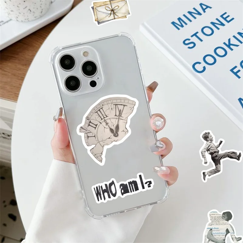 10/30/50PCS 빈티지 예술적 끈적 PVC 스티커 미적 편지지 DIY 장식 Scrapbooking 어린이 학교 용품