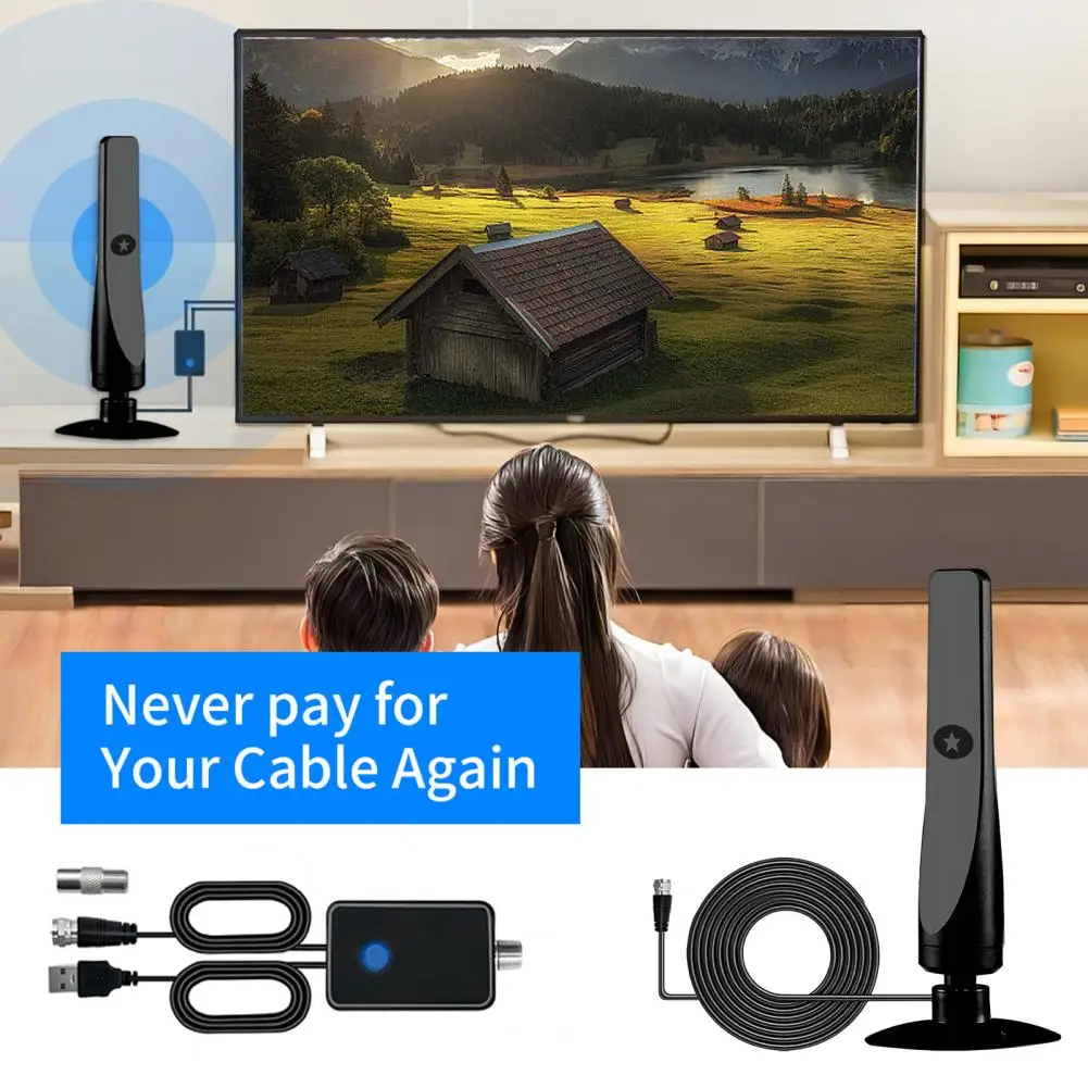 Tv Antenna High Gain Indoor Digital Antenna Amplified Signal Booster for Wide Range Hdtv Reception Home Tv Aerial Solution tv antenna