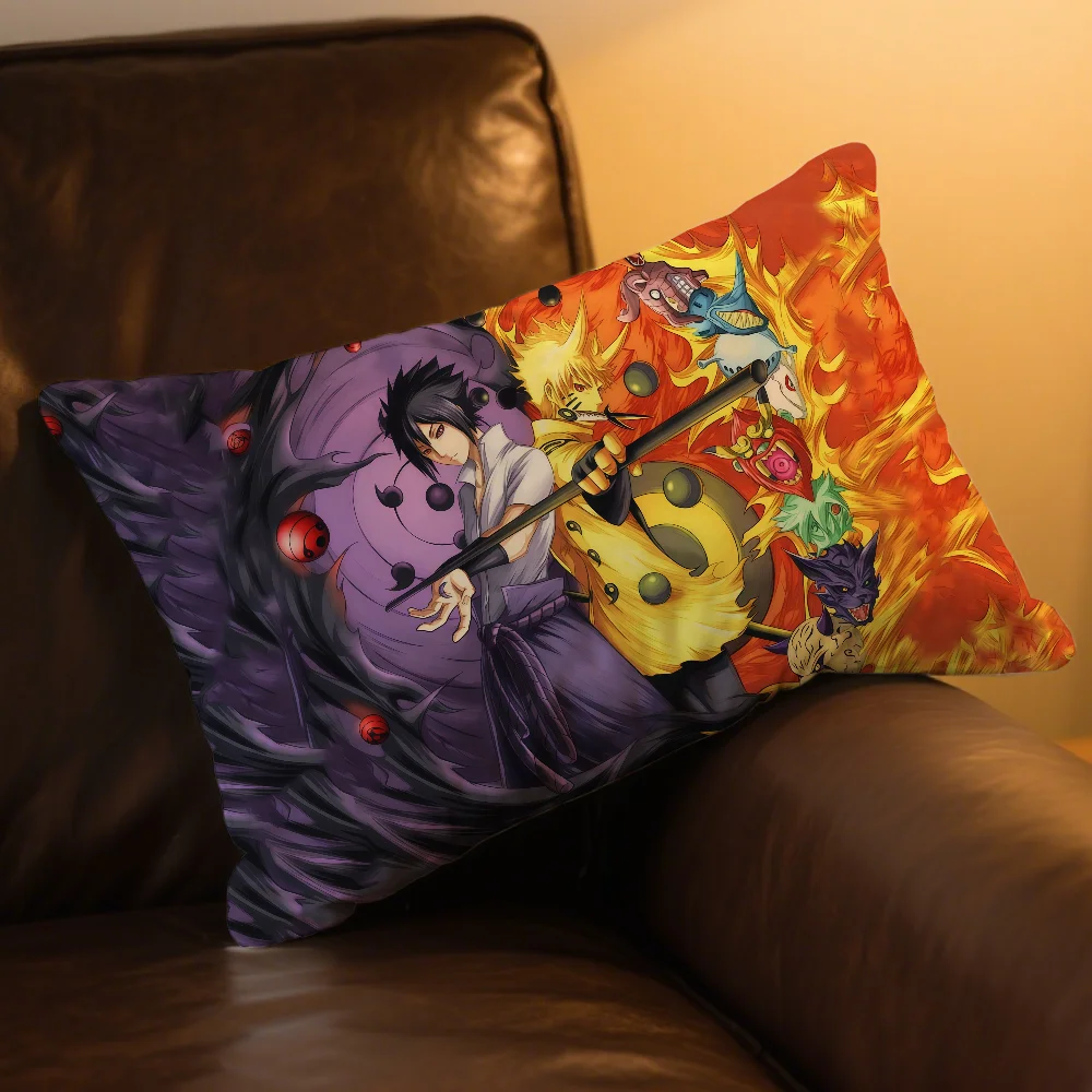 Anime Naruto Decorative Pillowcase - Rectangle Cushion Cover for Sofa, Bedside, or Home Decor