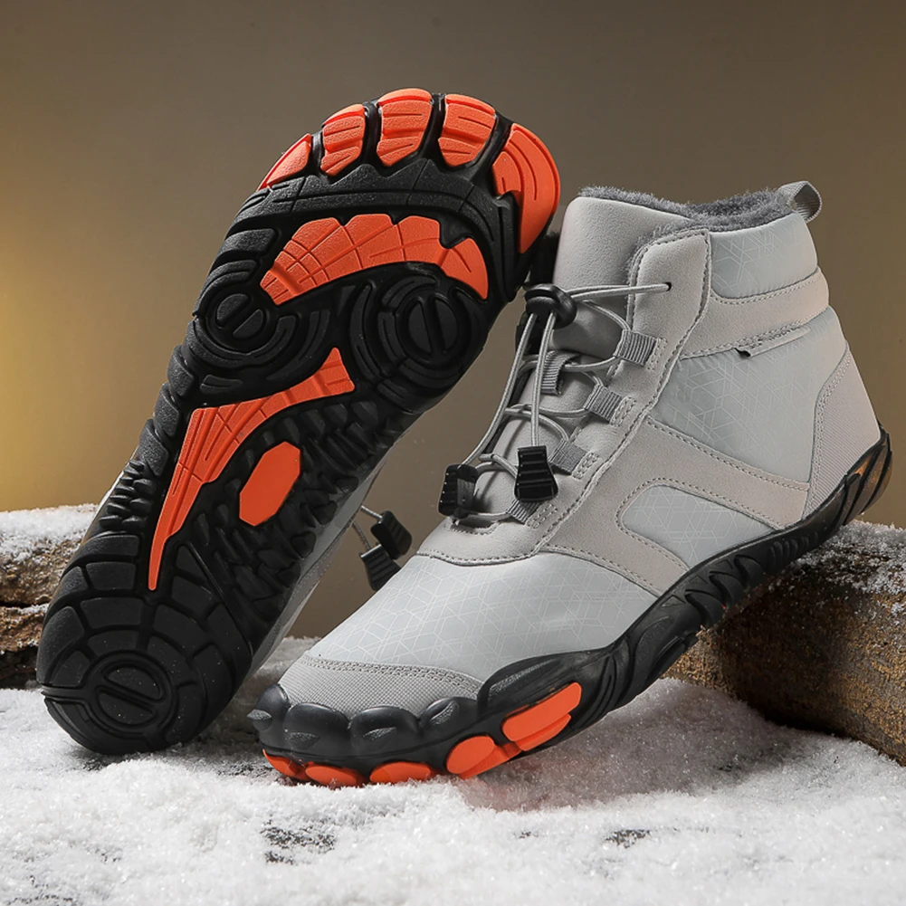 Winter Snow Boots Waterproof Barefoot Hiking Shoes Anti Slip Cold-Proof Trekking Shoes High-Top Booties for Outdoor Travel 2