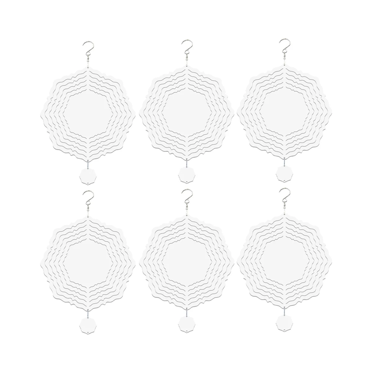 

6Pcs Sublimation Wind Spinner Blanks 3D Wind Spinners Hanging Wind Spinners for Outdoor Garden Decoration Z-8 Inch