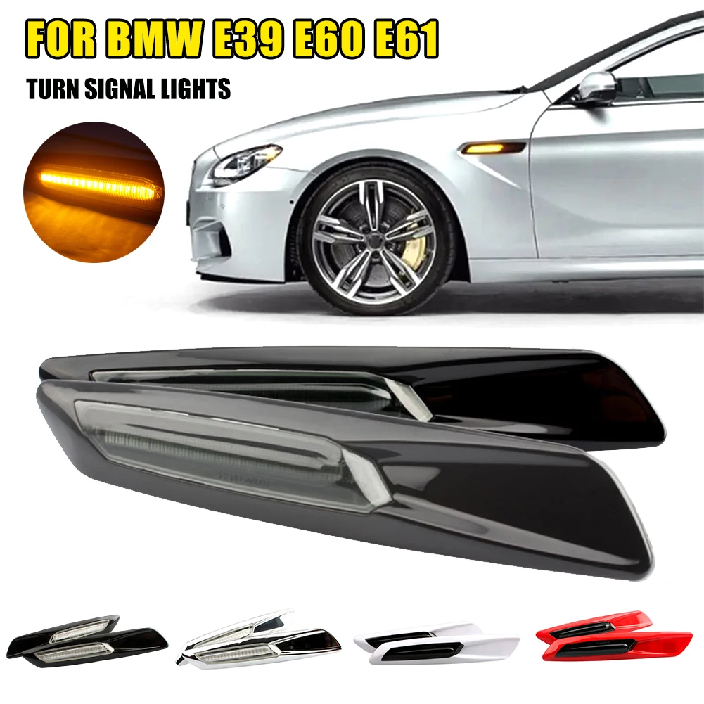 

2PCS Solid Amber 12V LED Side Marker Lights Turn Signal Light for BMW 1 3 5 Series E90 E91 E92 E93 E60 E61 Front Fender Lamp