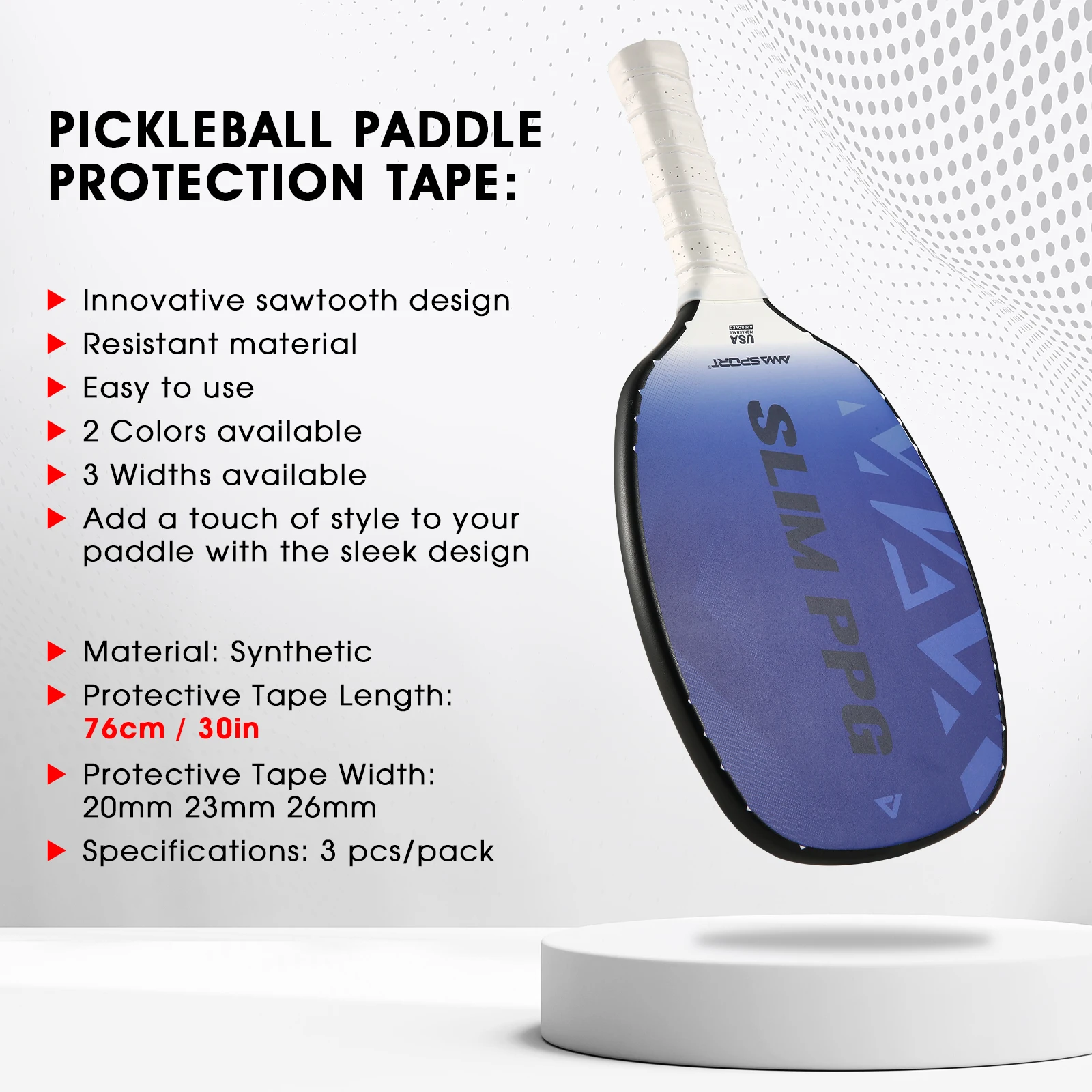 Pickleball Paddle Protection Tapes For 13/16/19mm Width 2 Colors Options Racket Head Protector Pickle ball Accessories pickleball paddle