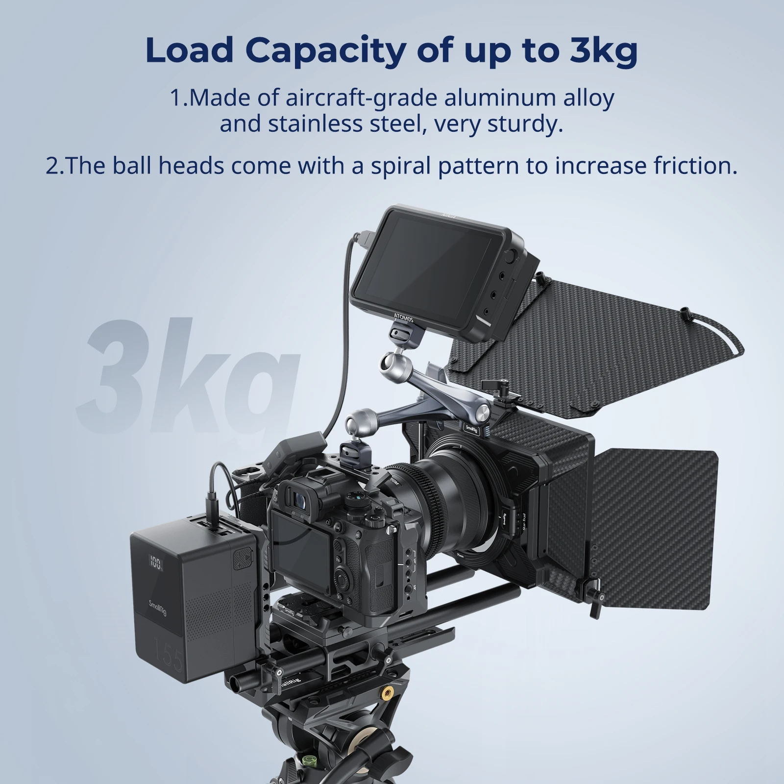 SmallRig 로제트 매직 암(11) ARRI 위치 조정 나사 포함, 모니터, LED 조명, 마이크, 휴대폰, 아이패드 4900 장착 가능
