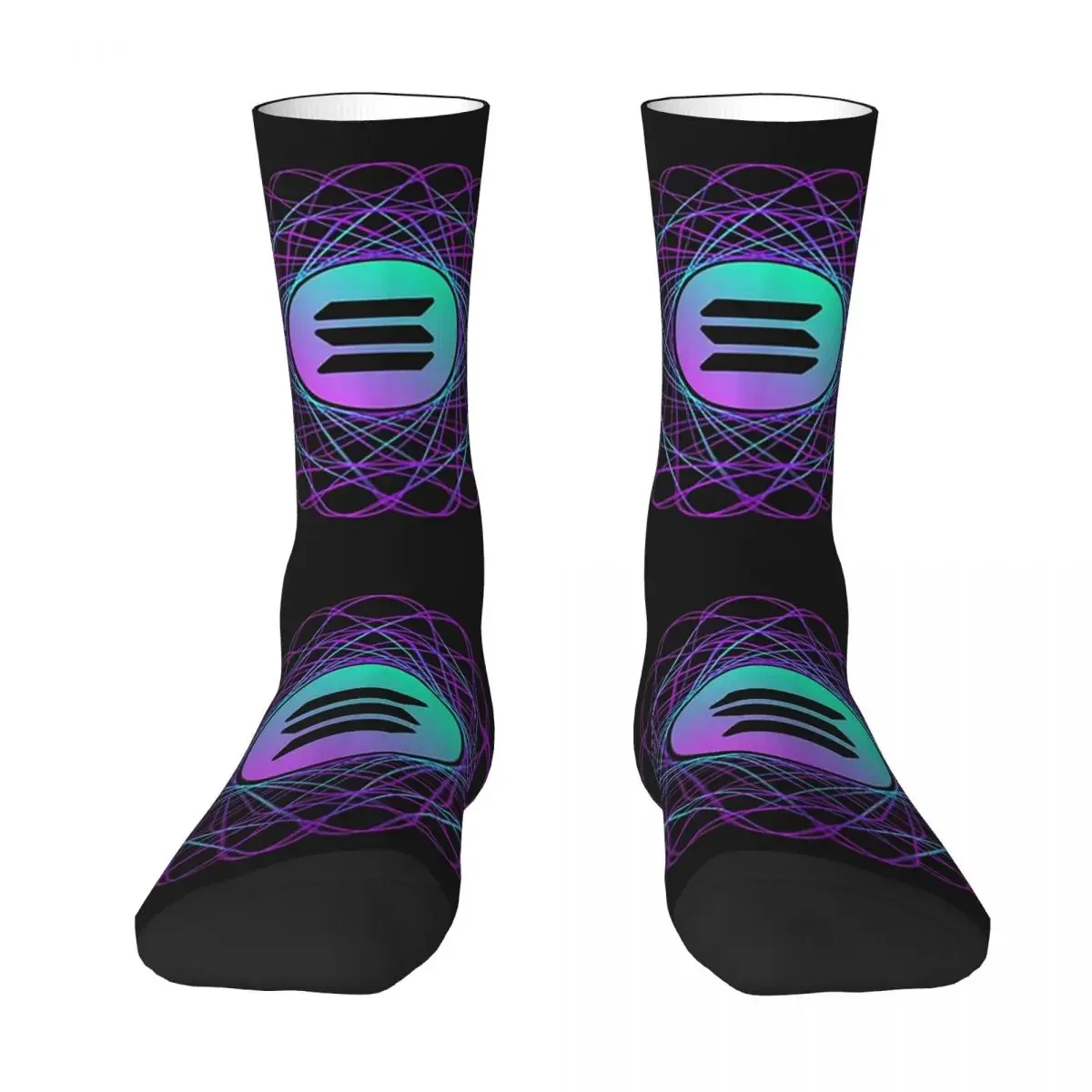 

Solana Cryptocurrency - Solana SOL Socks Harajuku Absorbing Stockings All Season Long Socks for Man's Woman's Birthday Present