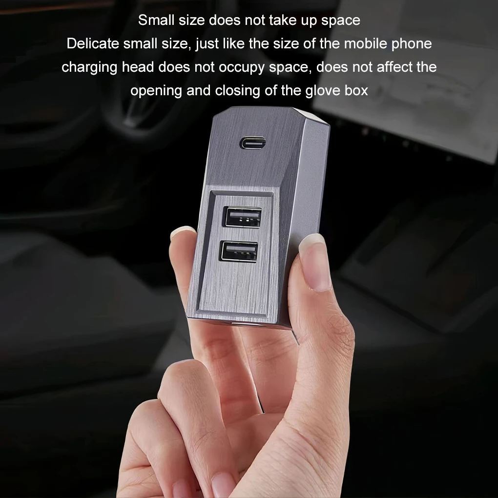 USB Hub Glovebox For Tesla Model 3 Y Highland 2024 2023 2022 Digital Display Splitter Glove Box Docking Station Data Tansmission