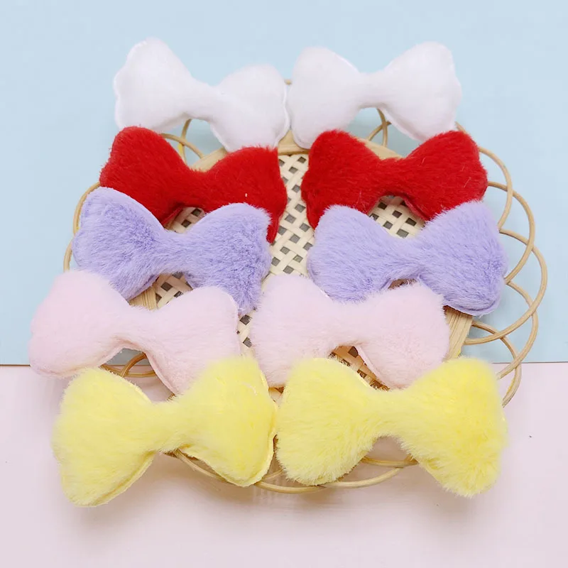 50pcs 5*2,8 cm Filz Bowknot gepolsterte Applikationen für Kinder Hut Nähen DIY Stirnband Haars pange Zubehör Patches