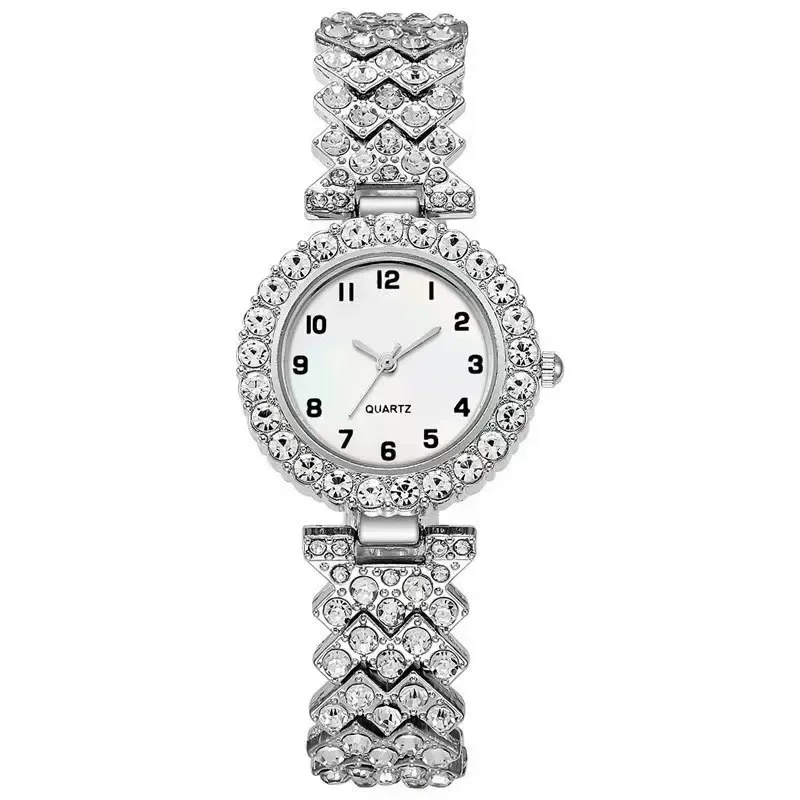 2/1pcs Luxury Fashion Women Watch Set Silver Strap Ladies Quartz Wristwatch Alloy Bracelet for Ladies Jewelry Set Clock Gift 5