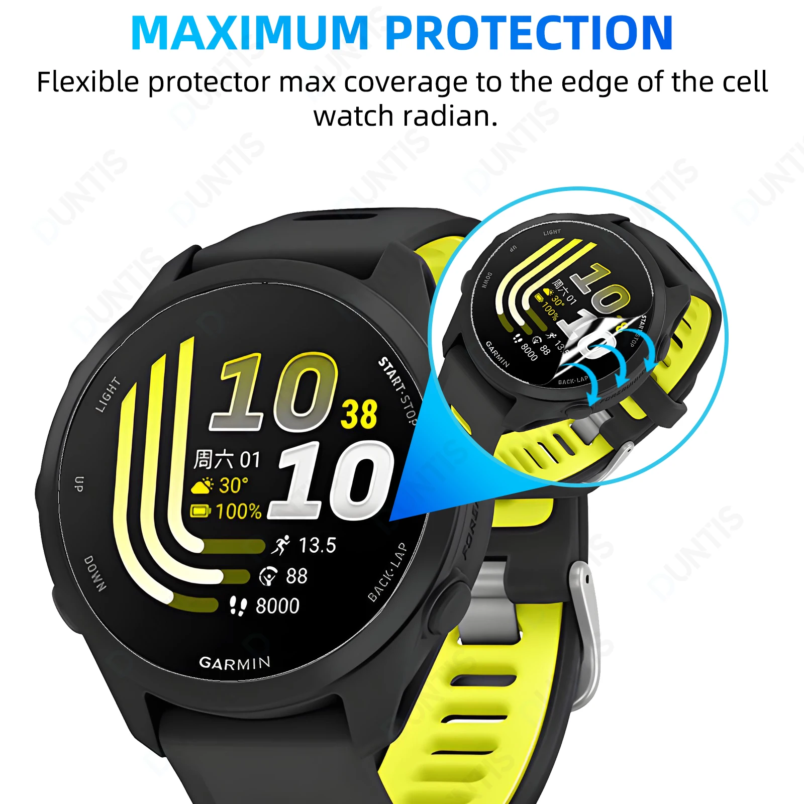 Garmin Forerunner 70/170용 3D 화면 보호기 유연한 하이드로겔 HD 투명 풀 커버리지 보호 필름 액세서리(유리가 아님)
