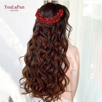 YouLaPan Elegant Pearl Tassel Bridal Headband Wedding Hair Accessories Woman Headpiece Handmade Girls Headdress for Party HP600