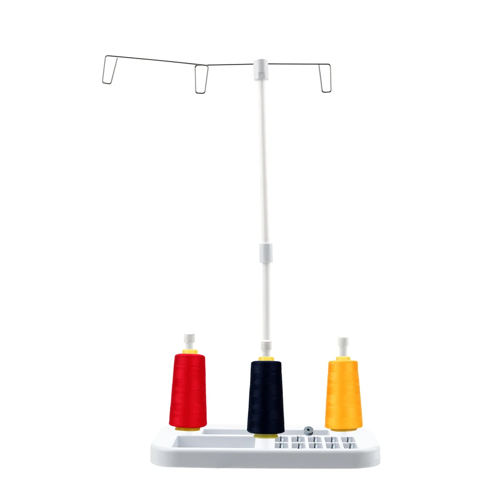 For Home Sewing Machine Spool Kit Adjustable Sewing Machine Needle Thread Bobbin 3 Embroidery Thread Spools Holder Stand